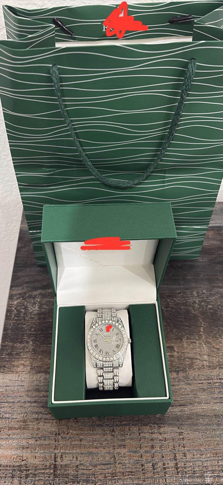 Luxury Buss Down Cz Stone Watch