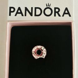Pandora Donut Silver Pink Love At First Bite charm Clip Gift