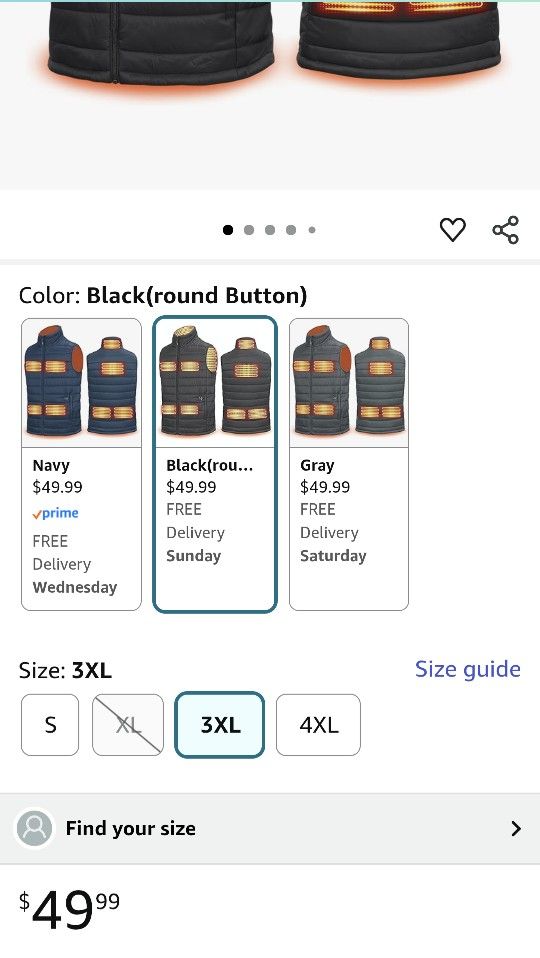 Heated Vest with Battery Pack
