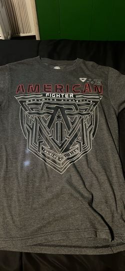 Greyish American fighter shirt size small