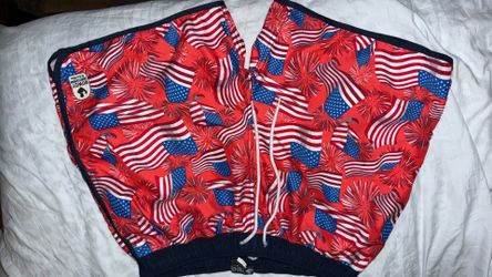 American Flag swim shorts