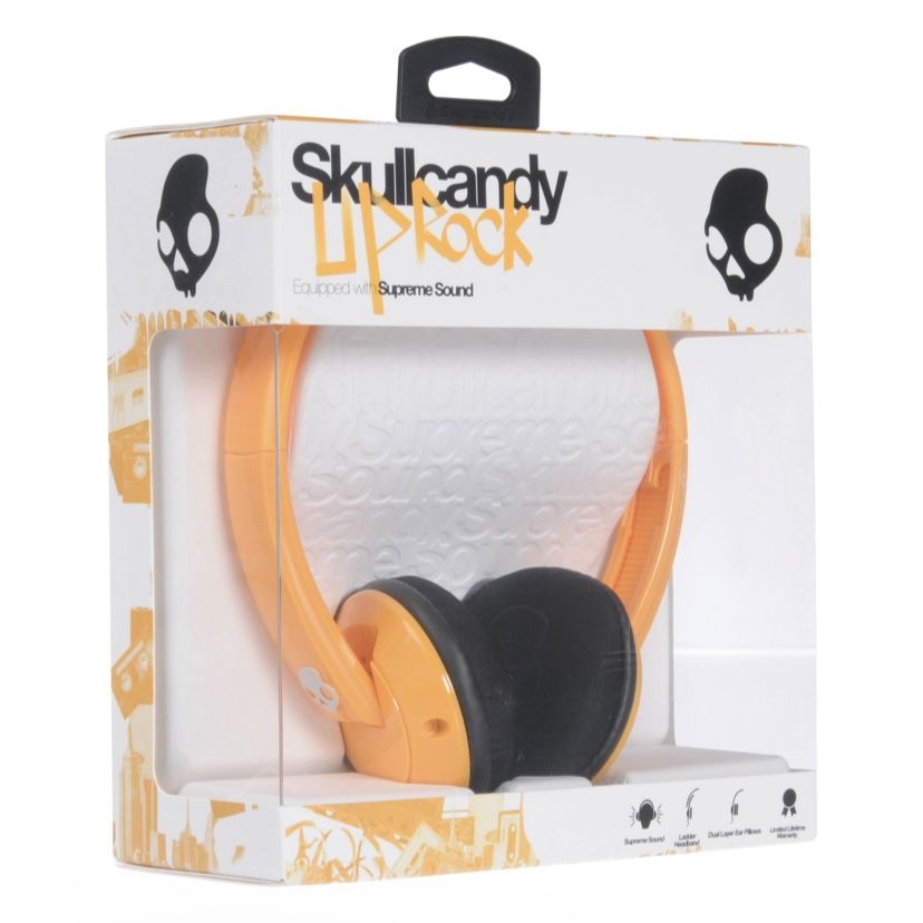 Lot of 5 Brand New Skullcandy Supreme Sound Uprock Headphones in Light Orange