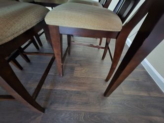 Solid Wood Counter-Height Dining Table Set – 6 Chairs