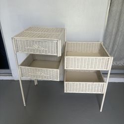 Antique Wicker Extendable Storage Cabinet
