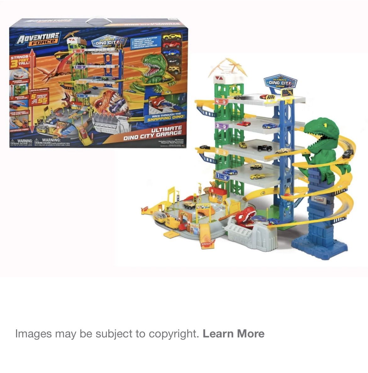 ADVENTURE FORCE • Ultimate Dino City Garage.•Stands 3 Feet Tall• 5 Parking Levels• Can Park Up To 55 Cars. ✅BRAND NEW