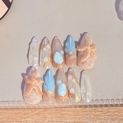 beach press on nails