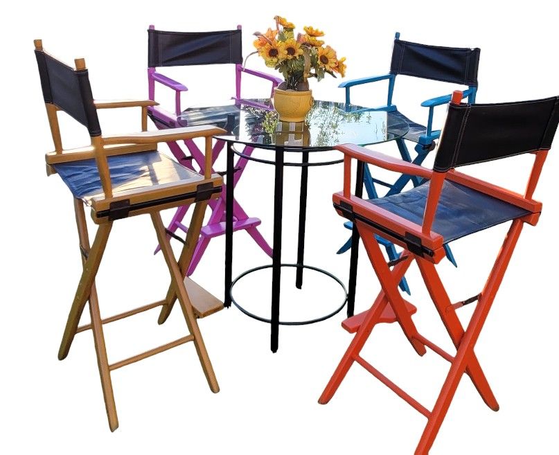 Colorful Director Chairs Set And Table