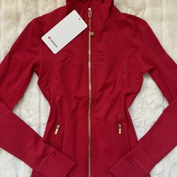 Red Lululemon Define Jacket With Gold Zipper