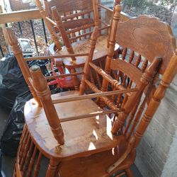 4 Wooden, Dinning Chairs