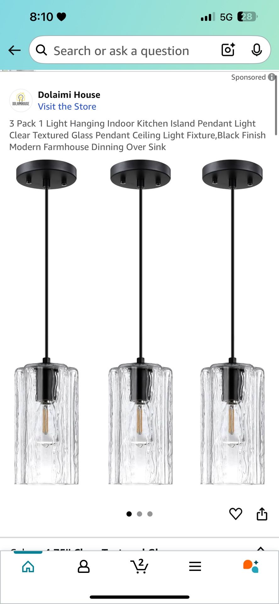3 Pack 1 Light Hanging Indoor Kitchen Island Pendant Light Clear Textured Glass Pendant Ceiling Light Fixture,Black Finish Modern Farmhouse Dinning Ov