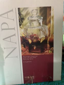 NAPA 2.5 Gallon Glass Beverage Dispenser Grape Pattern - In Box