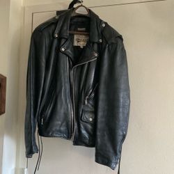Black Leather Motorcycle Jacket With Thinsulate Liner