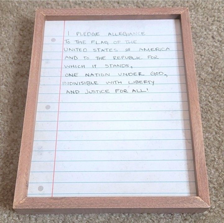 NEW Hobby Lobby Home Office Work Wood Block 'I pledge' Sign