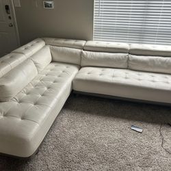 White Sectional Leather Sofa 