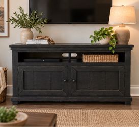 Black Wood Console / Media Cabinet