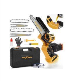 Mini Chainsaw 8-Inch and 6-Inch 2-IN-1 Cordless Mini Chainsaw,Brushless Chain saw 20v for Wood Cutting, Tree Trimming 
(BATTERY NOT INCLUDED) Uses Dew
