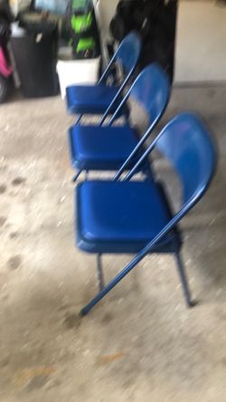 Metal Padded foldable Chairs Blue color