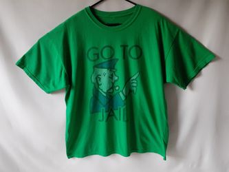 Monopoly Go To Jail mens green short sleeve t-shirt size XL