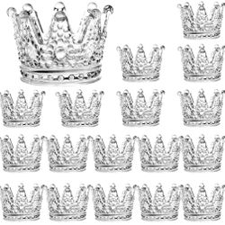 SOUJOY 18 Pack Tealight Candle Holder, Glass Crown Candle Holder, Crystal Votive Candle Stand For Dining Table Centerpiece Home Decor Wedding Part