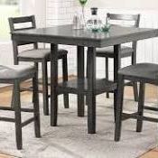 Brand New Gray Counter High Dining Set (42"×42"×36"H Table)