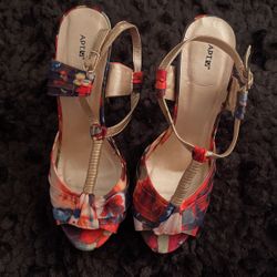 Heels, Orange Multicolored 