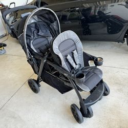 Chico Fit2 Car Seat, Base & Double Stroller