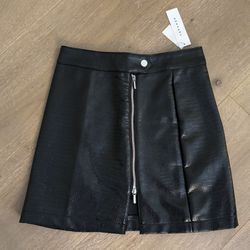 Black Faux Leather Skirt
