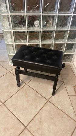 Leather seat adjustable piano bench (with storage )