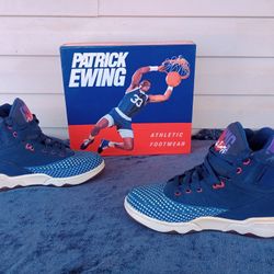 Patrick Ewing Mens Athletic Basketball Shoes Blue Toronto Maple Leaf Size 9.5