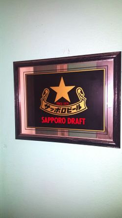Sapporo Draft Bar Mirror...14x18 large...Great condition!