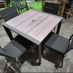 5PC Outdoor Dining Set – Table + Chairs, Die-Cast Aluminum | BRAND NEW | Heavy Duty Commercial Grade | Modern Patio | Delivery Available