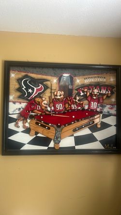 Texans wood 3d picture Art Framed