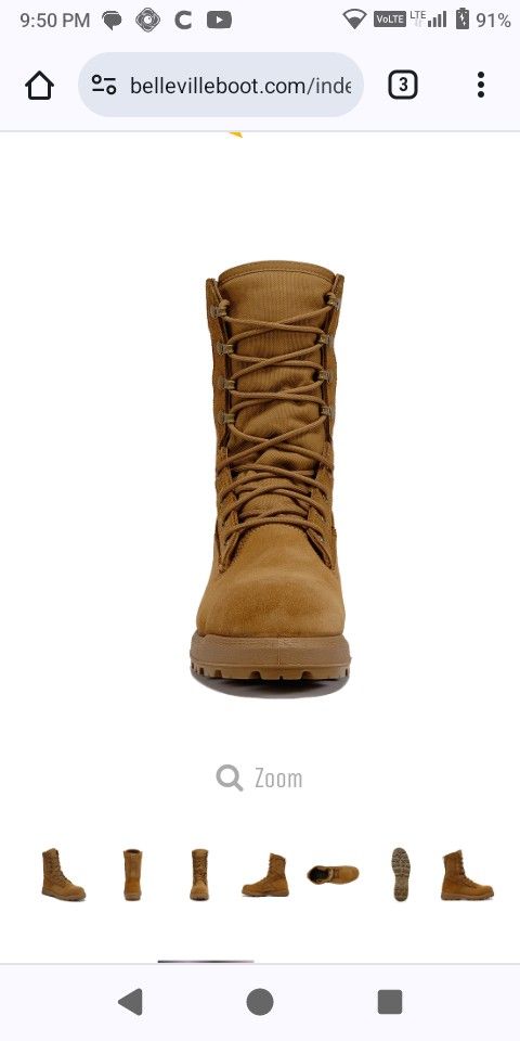 Belleville Ultralight Combat & Training Boot C290 Coyote 10.5 Size 8 Inch Height 