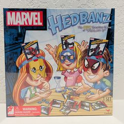 Marvel Hedbanz Game Complete Hulk Spiderman Ironman Captain America Collect NIB