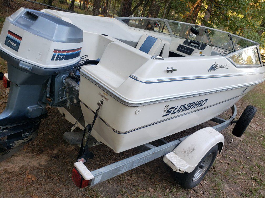 FIRE SALE, WHO IS ON THEIR TOES?  16 Foot Aluminum Boat Trailer, with FREE Evinrude 115hp Motor and Boat