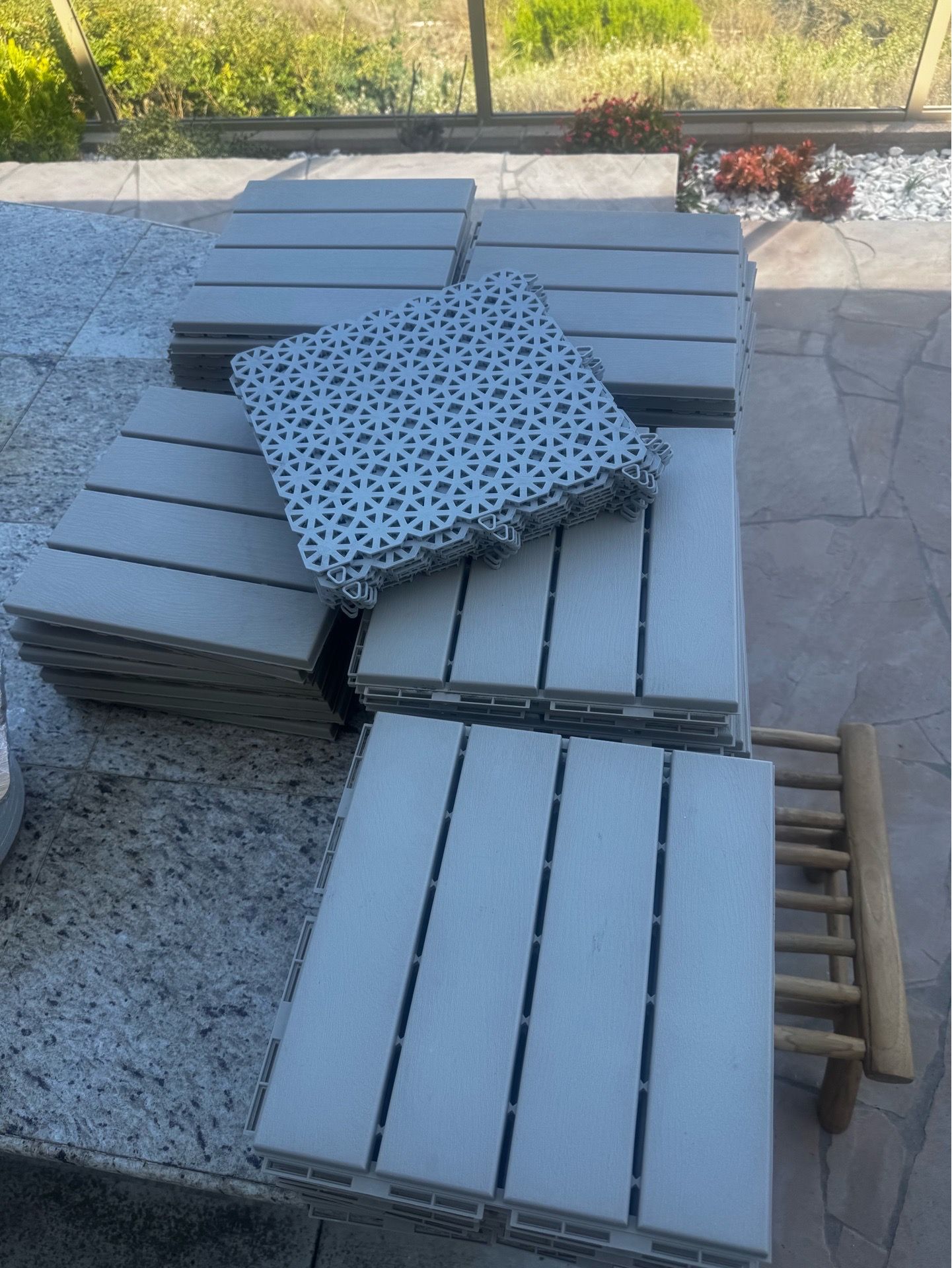 IKEA Decking Tiles (x44) w extras (x9 different tiles)