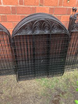 Vigoro Rockdale 43.8 in. Black Steel Fence Panels