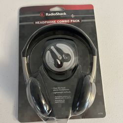 VINTAGE RADIO SHACK HEADPHONE COMBO PACK WIRED ON EAR