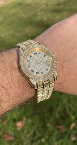 VVS MOISSANITE Gold Mens Presidential Watch