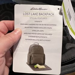 Eddie Bauer Lost Lake Diaper Backpack NWT