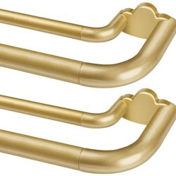 Double Curtain Rods 2 Pack 32 to 58 Inches, HOTOZON Blackout Double Curtain Rods for Windows 20 to 54 Inches (1.6-4.5 ft), 6/8 Inches Wrap Around Room