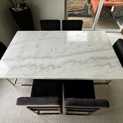 Marble Table With Set Of 6 Chairs