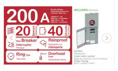 200A Main Breaker Load Center with Meter Socket