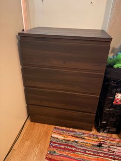 IKEA 4-Drawer Dresser Dark Brown Wood Finish