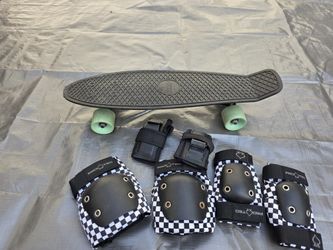 Penny Board W/knee, Elbow, And Wrist Guards