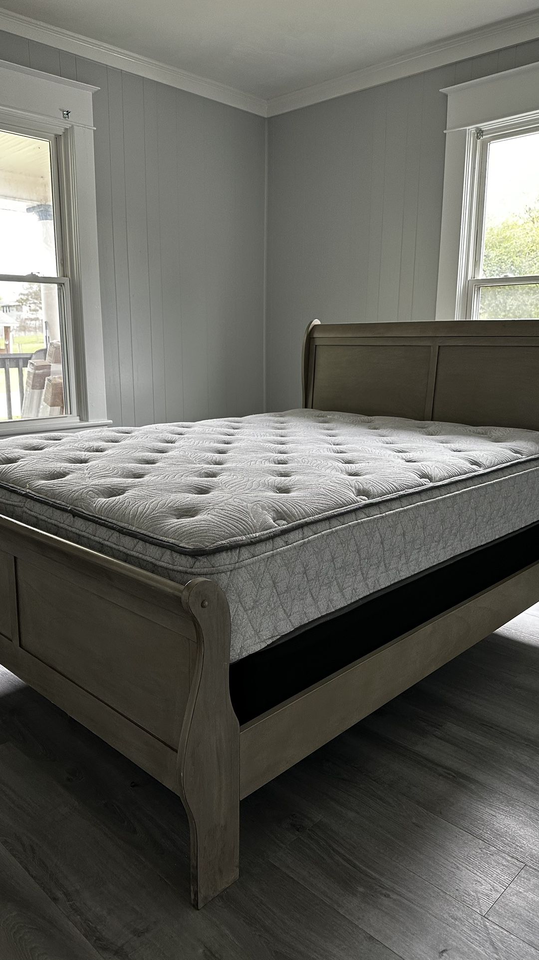 Queen Bed Frame + 2 Mattresses - Excellent Condition - $500