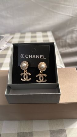 Gold with silver stones earrings