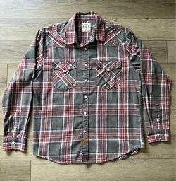 Men's Dubinik Plaid Western Flannel Shirt Size Large