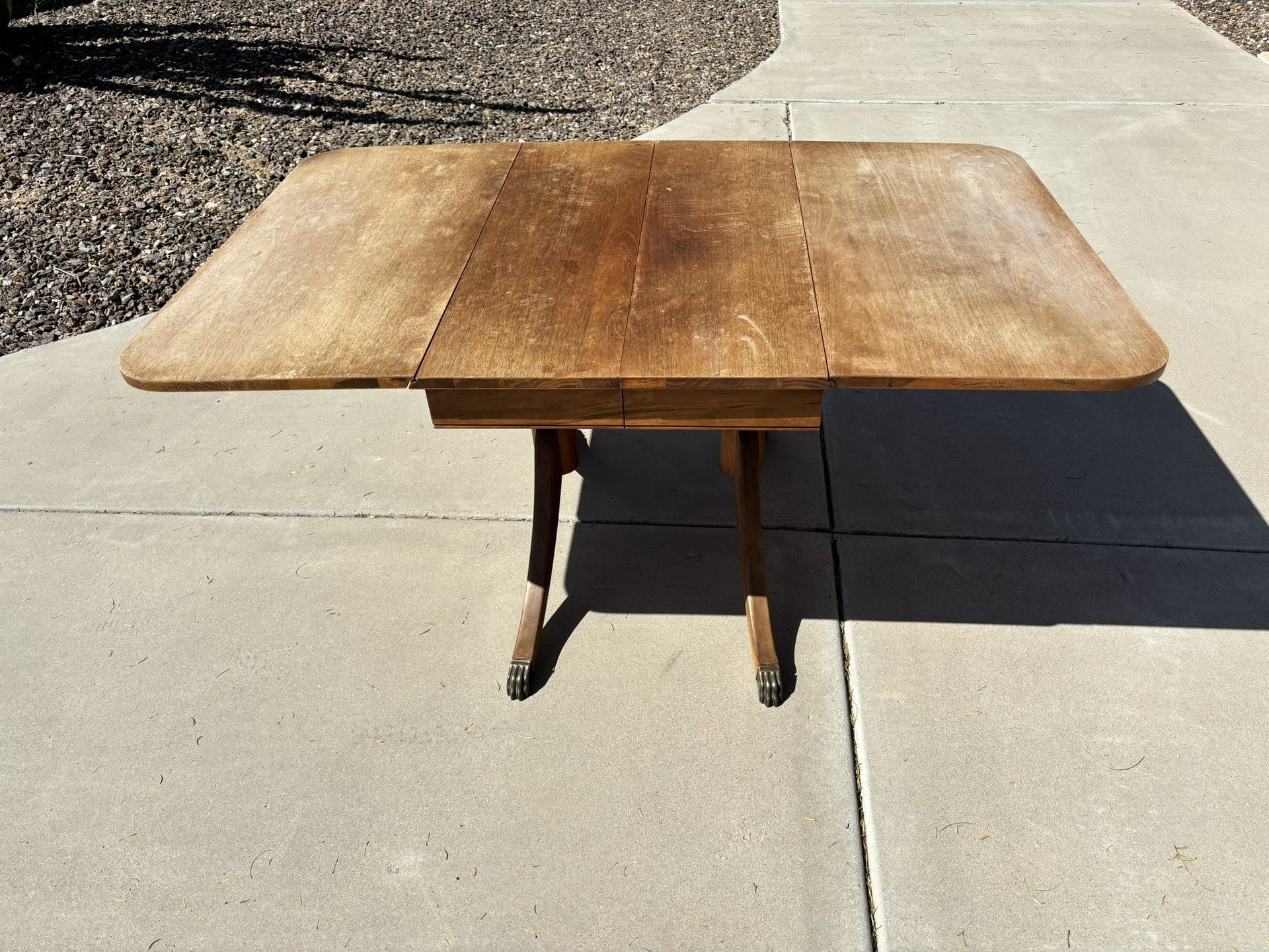 Antique Hardwood Clawfoot Table