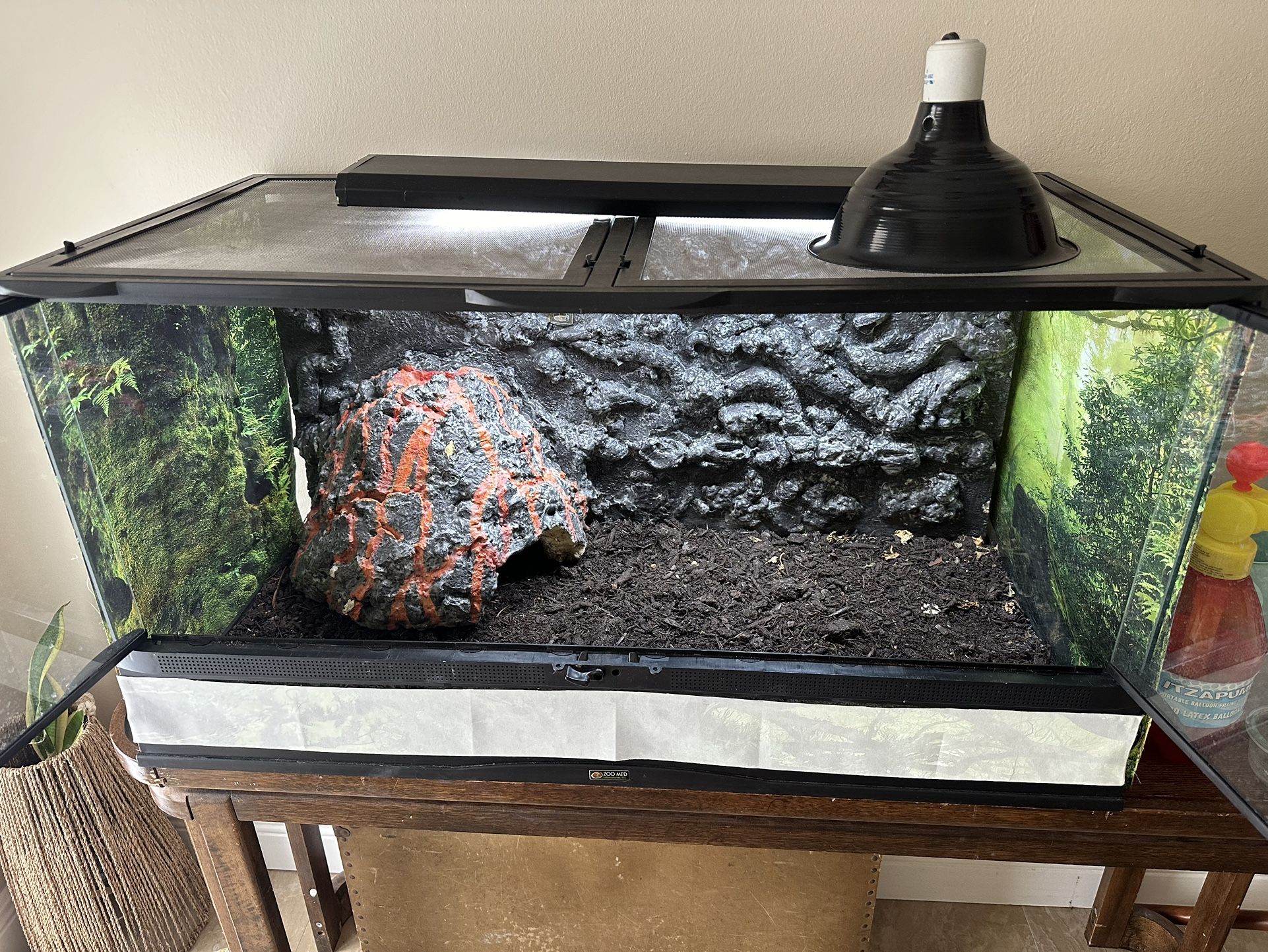 Zoomed Front Opening Terrarium With Custom Background